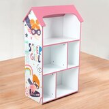 Ginger Home dječja polica kućica Super Girl, ružičasta za spremanje igračaka i knjiga | shoptok.hr