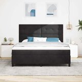  LED Box Spring Krevet s uzglavljem Crna 180 x 200 cm Baršun | Shoptok.si