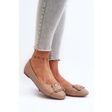 Boto Ballerinas With Strap And Ornament Eco Leather Dark Beige Cadwenla | shoptok.hr