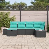  Sjedeća garnitura za vrt 6 kom. Crna poliratan 264 x 154 x 85 cm | Shoptok.si