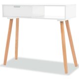 Maison Chic konzolna miza - miza ob steni iz masivne borovine 80x30x72 cm bela, (21786371) | Shoptok.si