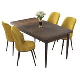 Hanah home set trpezarijski sto i 4 stolice nil baroque mustard | ePonuda.com
