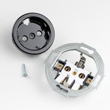  Kliklap - Dvostruka retro zidna utičnica sa okvirom SCHUKO 230V crna | Eponuda.com