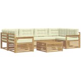 Set vanjskih sofa 7 kom. Bijela i krem Poliester | shoptok.hr