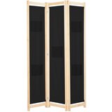 vidaXL Sobna pregrada s 3 panela od tkanine 120 x 170 x 4 cm crna Cijene
