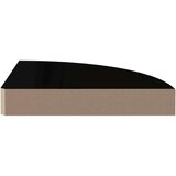 vidaXL Plutajuća kutna polica visoki sjaj crna 25 x 25 x 3,8 cm MDF | shoptok.hr