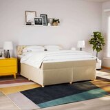 vidaXL Box spring postelja z vzmetnico krem 180x200 cm blago, (21309643) | Shoptok.si