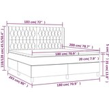 vidaXL Krevet box spring s madracem LED smeđesivi 180x200 cm tkanina | shoptok.hr