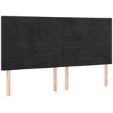 Maison Chic Posteljno vzglavje - Vzglavna omarica 4 kosa črn 90x5x78/88 cm žamet, (22077616) Cene
