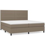 vidaXL Box spring postelja z vzmetnico taupe 200x200 cm blago, (20895797) Cene