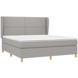  Box spring postelja z vzmetnico svetlo siva 180x200 cm blago, (20898672) | Shoptok.si