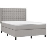  Krevet box spring s madracem LED svjetlosivi 140x200 cm tkanina | shoptok.hr