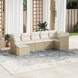 vidaXL 7-dijelni set vrtnih sofa od poliratana s jastucima bež | shoptok.hr