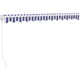 Tenda na uvlačenje plavo-bijela 3,5 x 2,5 m tkanina i aluminij | Eponuda.com