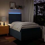 vidaXL Box spring postelja z vzmetnico modra 120x190 cm blago | Shoptok.si