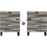 vidaXL Posteljne mize s predalom Bela in črna 50 x 33 x 60 cm | Shoptok.si