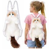  Plišasta igrača/ nahrbtnik z motivom mačke 50cm - bela | Shoptok.si