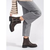 Shelvt Brown women's Chelsea boots with buckle | Shoptok.si
