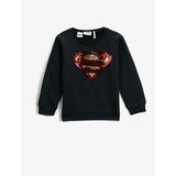 Koton Sweatshirt Superman Printed Licensed Sequin Embroidered Cotton. Cene