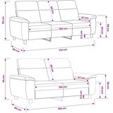  Set sofe 2 pcs Svjetlosiva Tkanina - Svjetlosiva 2-sjedalna (120 cm) + 3-sjedalna | shoptok.hr