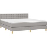  Box spring postelja z vzmetnico LED sv. siva 180x200 cm blago, (20789623) | Shoptok.si