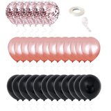 Set dekoracija za 18. rođendan, crno-ružičasti, 53 dijela | shoptok.hr