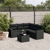  6-dijelni set vrtnih sofa s jastucima crni od poliratana | shoptok.hr