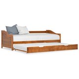 vidaXL Izvlečni posteljni okvir medeno rjav iz borovine 90x200 cm Cene