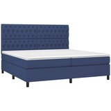  Krevet box spring s madracem LED plavi 200x200 cm od tkanine | shoptok.hr