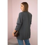 Kesi Włoski Elegant jacket with lapels Graphite | Shoptok.si