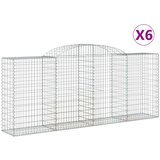  Obokane gabion košare 6 kosa 300x50x120/140 cm pocinkano železo | Shoptok.si