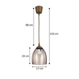 Brilagi LED luster na sajli R GLASS 1xE27/60W/230V prečnik 17 cm braon/zadimljeno bež | Eponuda.com