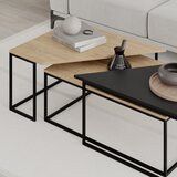 Marckeric Stolići za kavu u setu 3 kom s pločom stola u dekoru hrasta u prirodnoj boji 70x110 cm Titan – | shoptok.hr