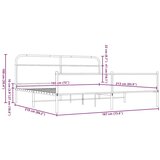 Metalni Kovinski posteljni okvir brez vzmetnice rjavi hrast 183x213 cm, (21611798) | Shoptok.si