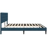  Krevetna konstrukcija s uzglavljem Plava 180 x 200 cm Baršun | shoptok.hr