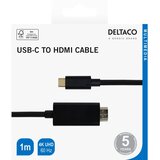 Deltaco Kabel USB-C - HDMI 4K UHD, pozlaćen, 1m,CRNI | shoptok.hr