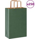  Papirnate vrećice 250 kom s ručkama zelene 21x11x31 cm | shoptok.hr