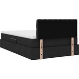  Krevet S LED lampica s uzglavljem Crna 120 x 200 cm tkanina | shoptok.hr