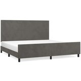  Posteljni okvir z vzglavjem temno siv 200x200 cm žamet, (20794784) | Shoptok.si