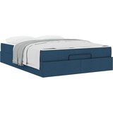  Posteljni okvir z vzmetnico z vzmetnico 2 pcs Modra blago, (5000127348) | Shoptok.si