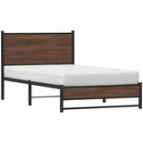  Metalni okvir kreveta bez madraca smeđi hrast 107x203 cm | shoptok.hr