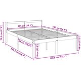  Krevet za starije osobe bijeli 135 x 190 cm bračni od borovine | shoptok.hr