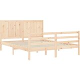  Posteljni okvir z vzglavjem trden les | Shoptok.si