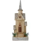 novogodišnja figura kućica svetleća 20x48 cm