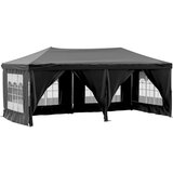  Zložljiv vrtni šotor s stranicami črn 3x6 m, (20703308) | Shoptok.si