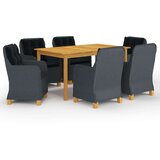  7-dijelni vrtni blagovaonski set tamnosivi | shoptok.hr