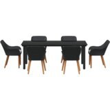  Set od 7 komada za blagovanje u vrtu Crna Poli Ratan | shoptok.hr