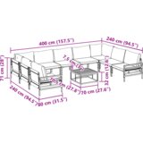vidaXL Vrtna sedežna garnitura 10 pcs antracit siva Jeklo | Shoptok.si
