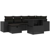 vidaXL 7-dijelni set vrtnih sofa od poliratana s jastucima crni | shoptok.hr