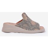 Boto Womens Wedge Sandals With Zipper Animal Print Beige Irriva | shoptok.hr